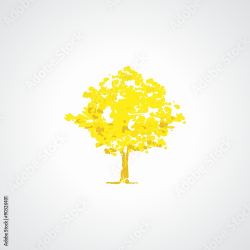 Tableau sur toile ilustração de arvore do ipê amarelo
