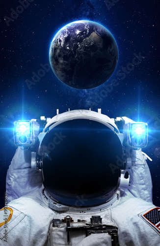 Astronaut in outer space. Elements of this image furnished by #90326838