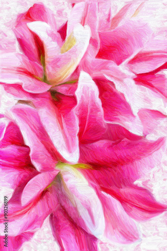  pink lilies bouquet background  oil painting