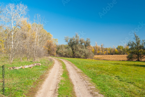 Fall landscape in central Ukraine near Dnepropetrovsk city
