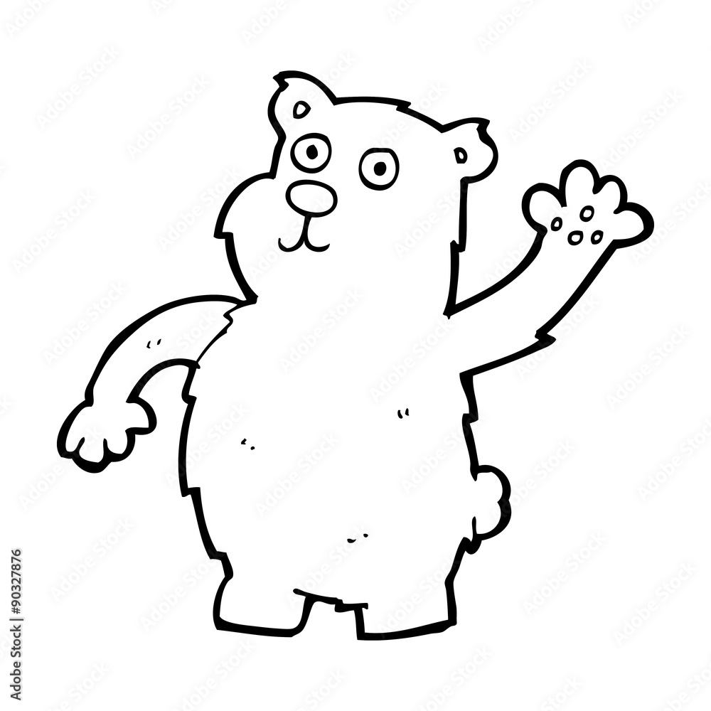 cartoon waving bear cartoon waving bear