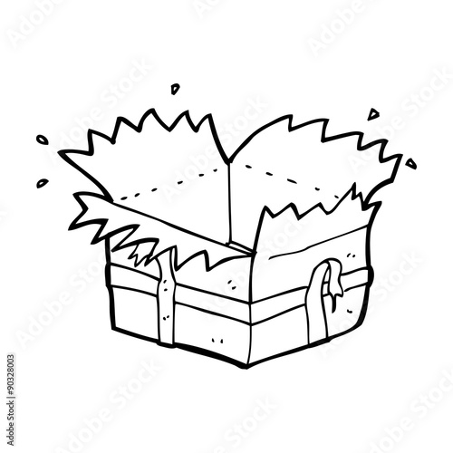 cartoon open present