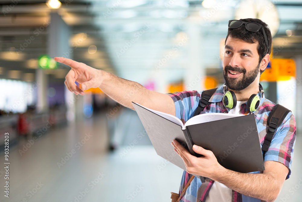 Tourist with book