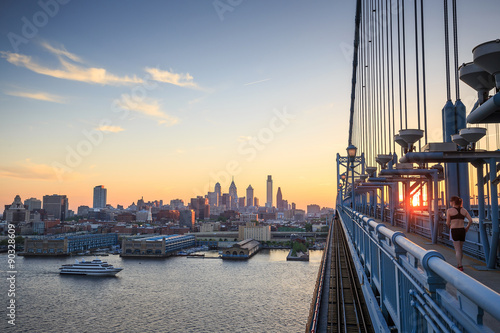 Philadelphia skyline at sunset