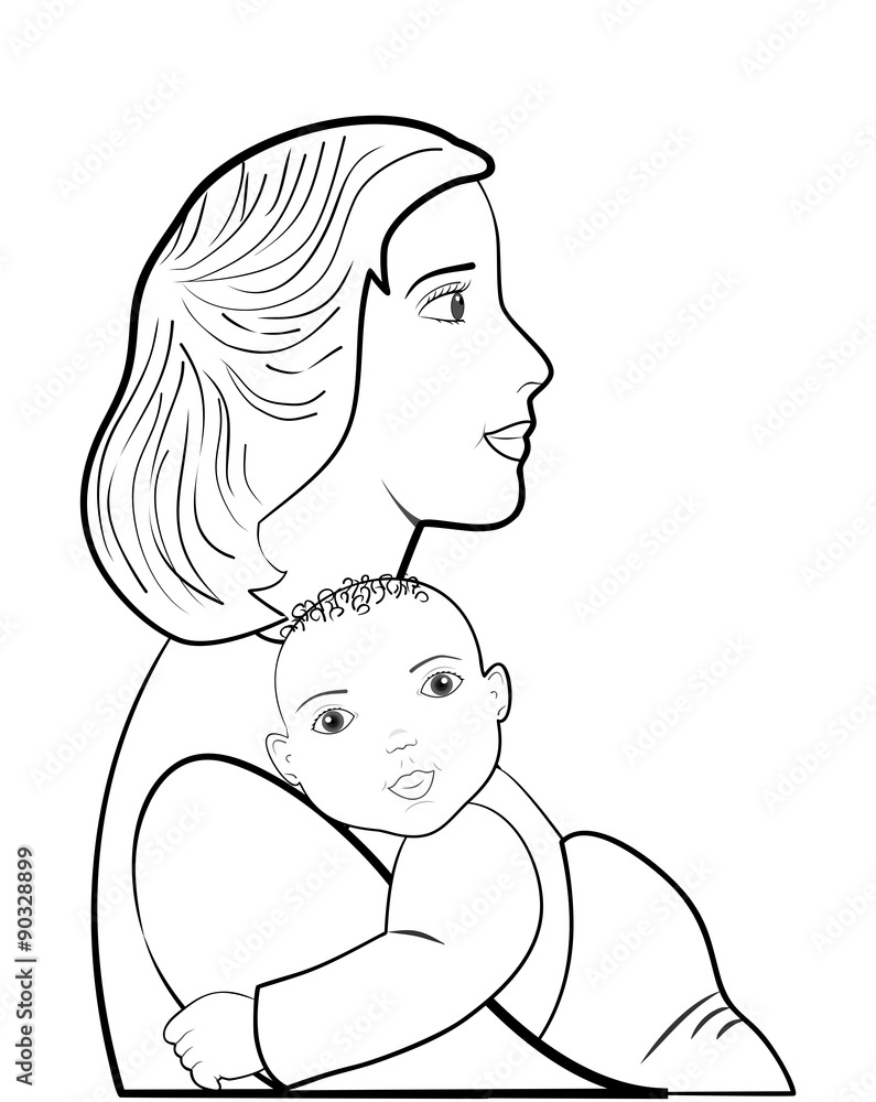 the illustration dedicated to the mother and child. the illustration dedicated to the mother and child.
