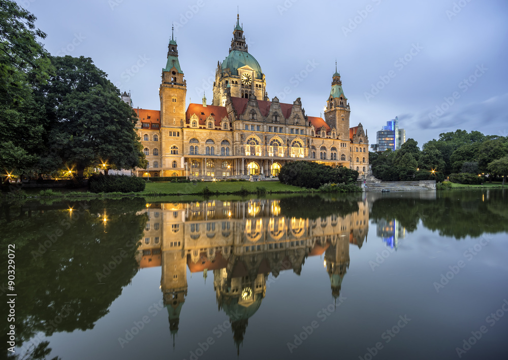 City Hall of Hannover, Germany by night
