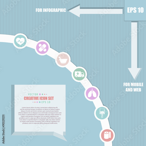 Abstract creative concept vector set of healthcare and medical