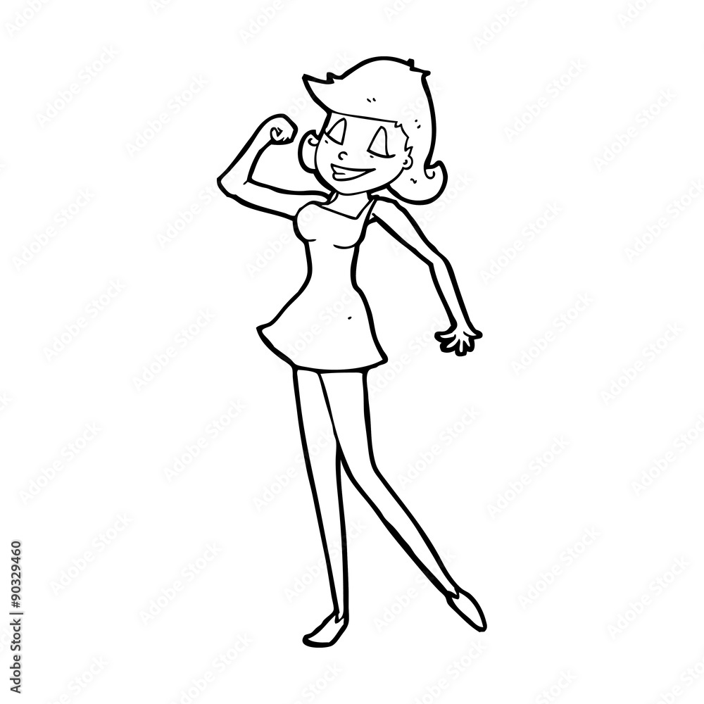 cartoon woman with can do attitude cartoon woman with can do attitude