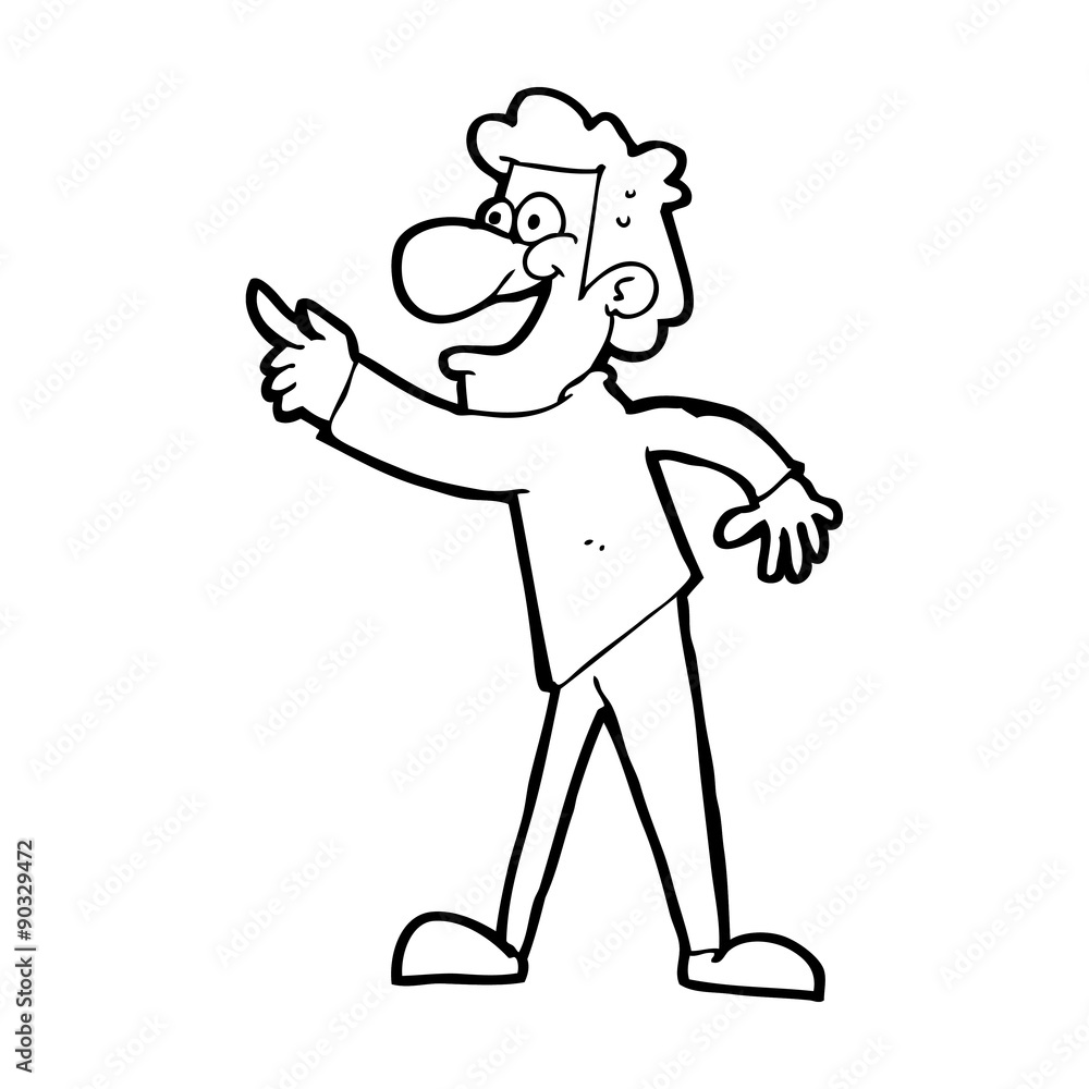 cartoon man pointing and laughing