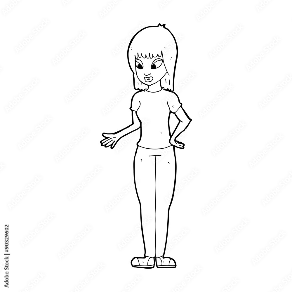 cartoon woman explaining cartoon woman explaining