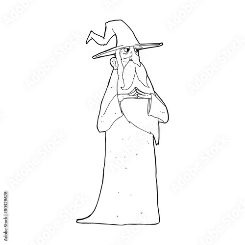 cartoon old wizard