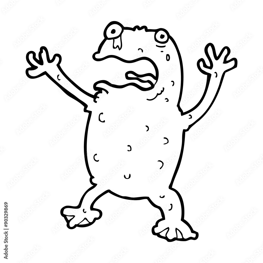 Fototapeta premium cartoon frightened frog