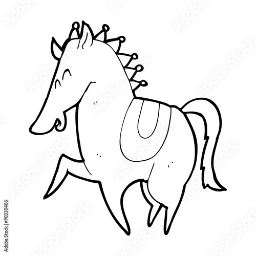 cartoon prancing horse
