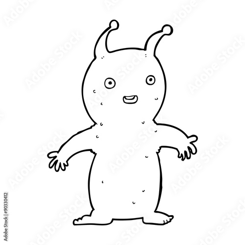 cartoon happy little alien