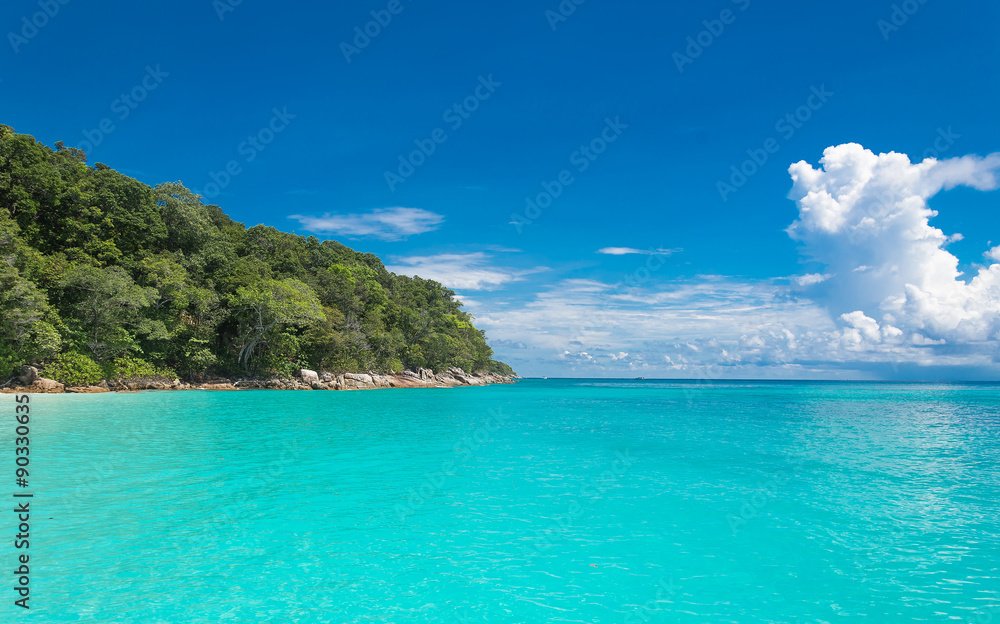 sea and Tachai Island, Thailand