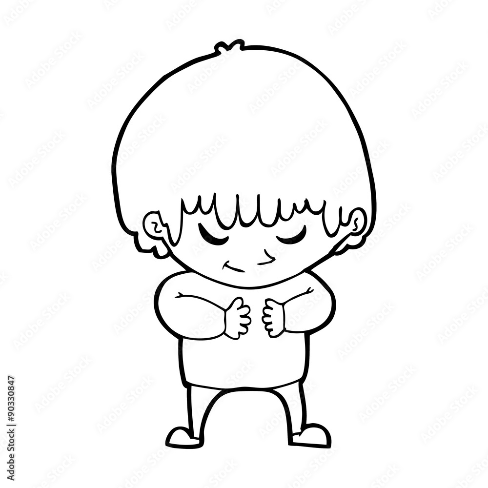 Obraz premium cartoon shy boy