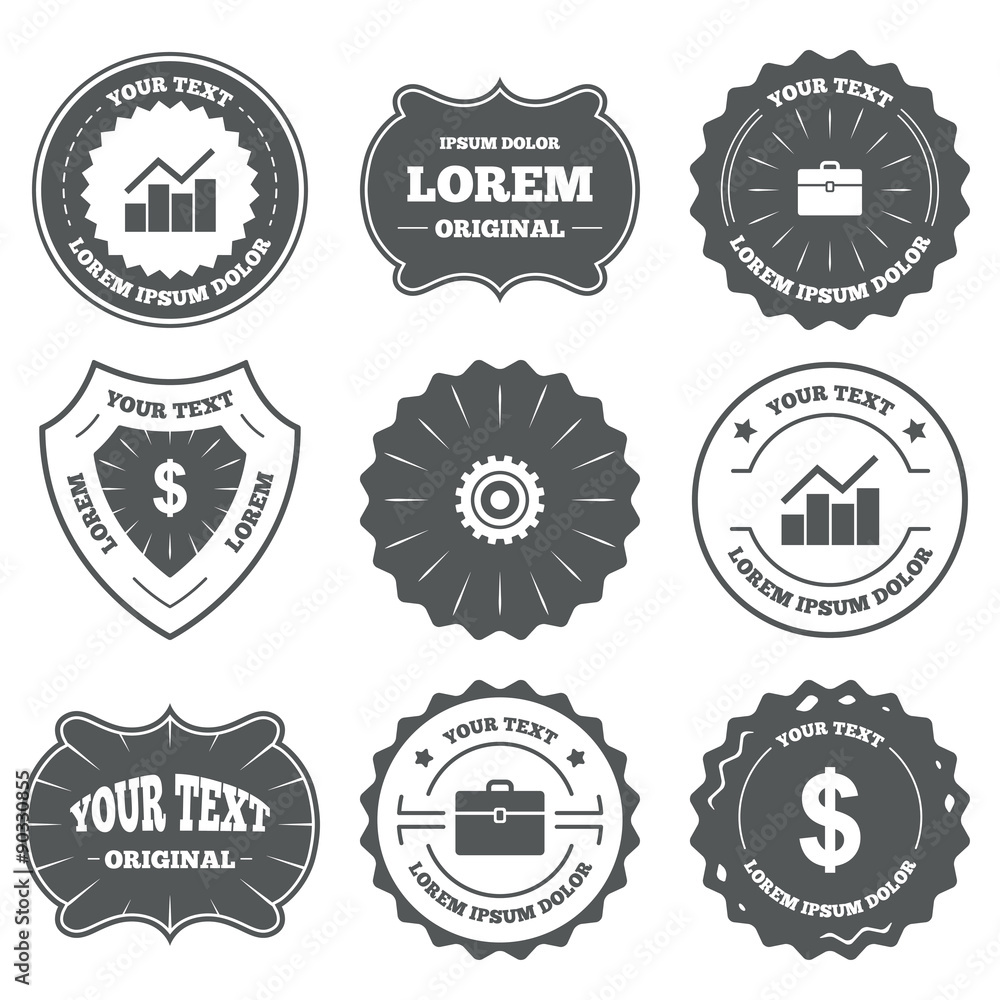 Business signs. Graph chart and case icons. Business signs. Graph chart and case icons.