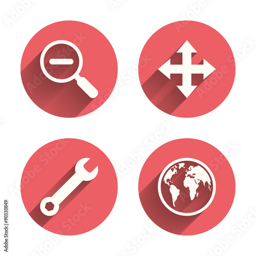 Wallpaper Mural Magnifier glass and globe signs. Fullscreen. Torontodigital.ca