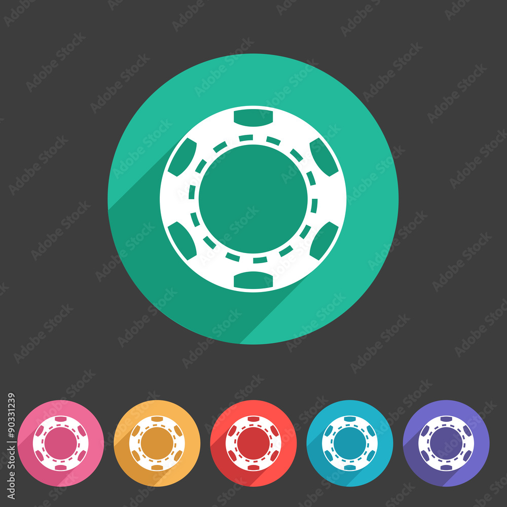 Casino chip icon flat web sign symbol logo label Casino chip icon flat web sign symbol logo label