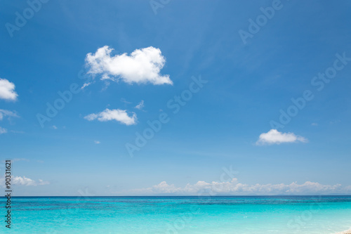 blue sky with sea and beach