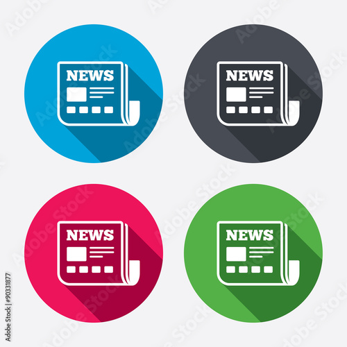 News icon. Newspaper sign. Mass media symbol.
