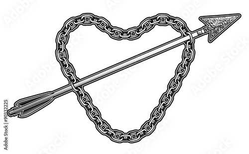 Chain Heart and Arrow