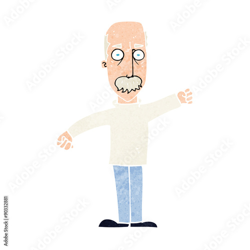 cartoon angry old man