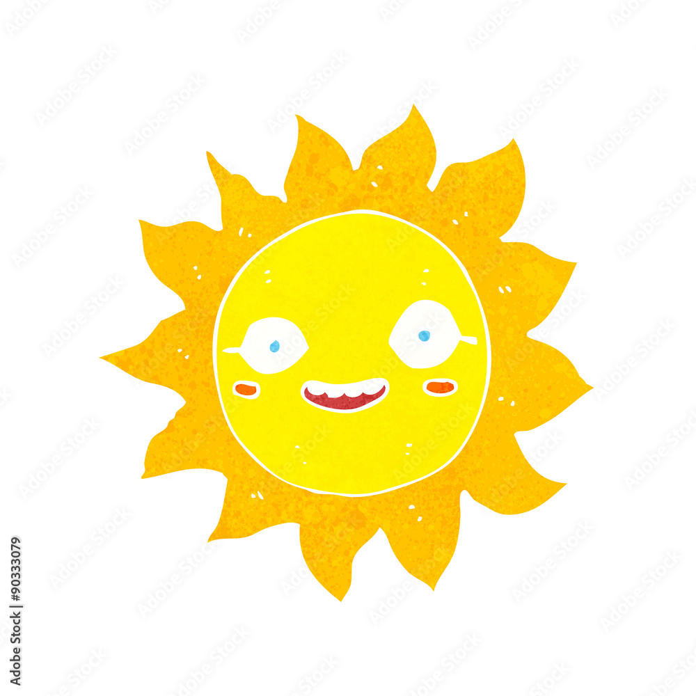 cartoon happy sun