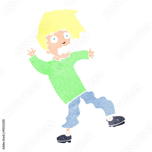 cartoon terrified man