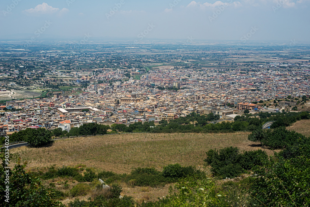 Fototapeta premium Comiso cityscape. Ragusa province, Sicily, Italy.