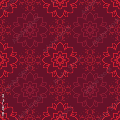 Red Flowers Seamless Background