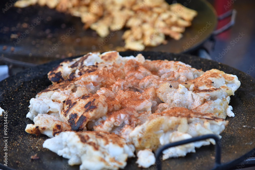 Fried cuttlefish and Egg fried squid and seasoned with chili sauce very delicious Fried cuttlefish and Egg fried squid and seasoned with chili sauce very delicious