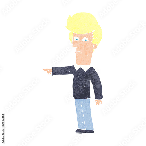 cartoon man pointing