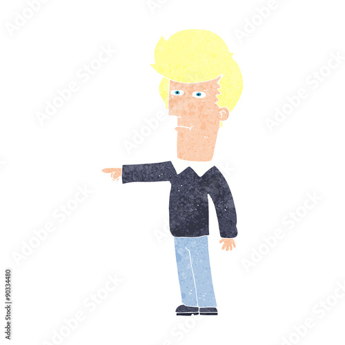cartoon man blaming