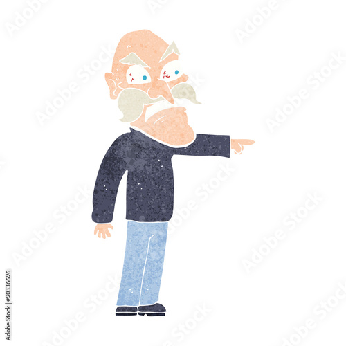 cartoon furious old man