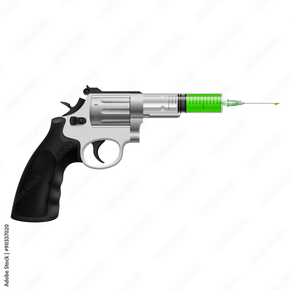 Syringe in revolver