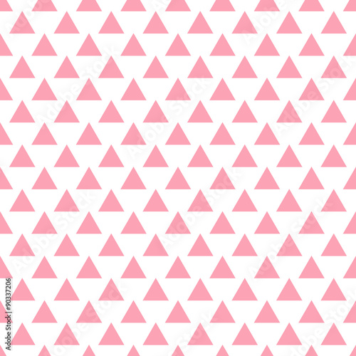Vector geometric pink seamless pattern. Triangles simple