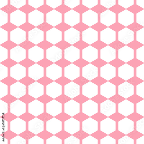 Vector geometric pink seamless pattern. Hexagon backgrounds