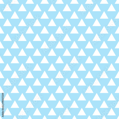 Vector geometric light blue seamless pattern. Triangles simple