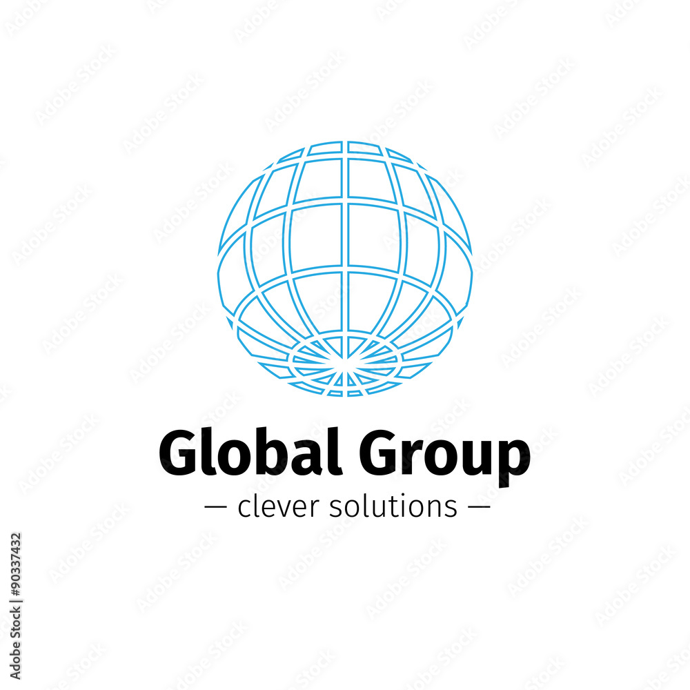 Vector outline Earth logo. Elegant globe symbol. Vector outline Earth logo. Elegant globe symbol.