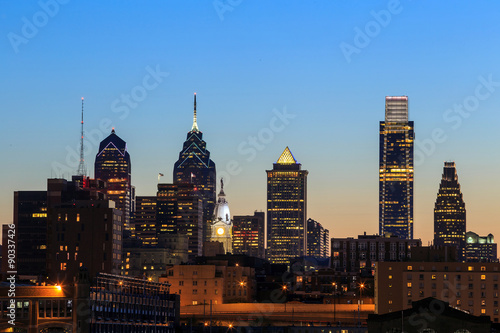 Philadelphia skyline at sunset © f11photo