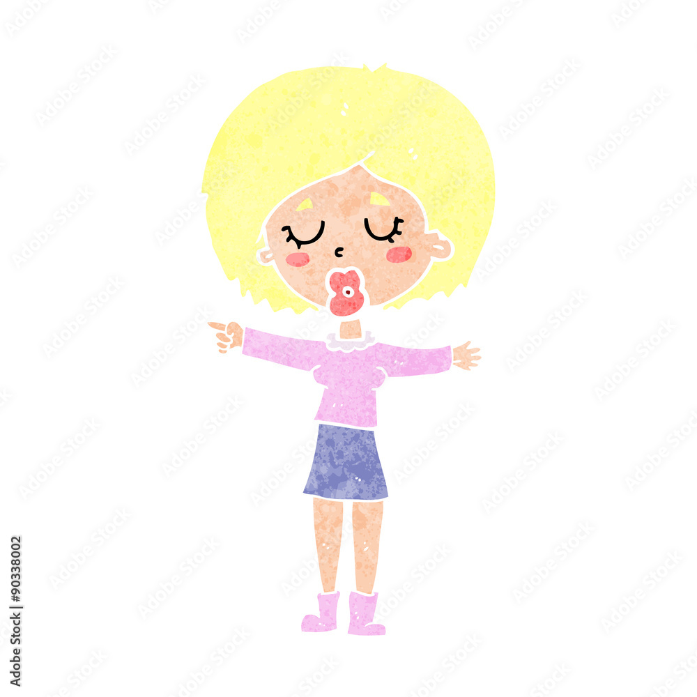 cartoon pointing woman cartoon pointing woman