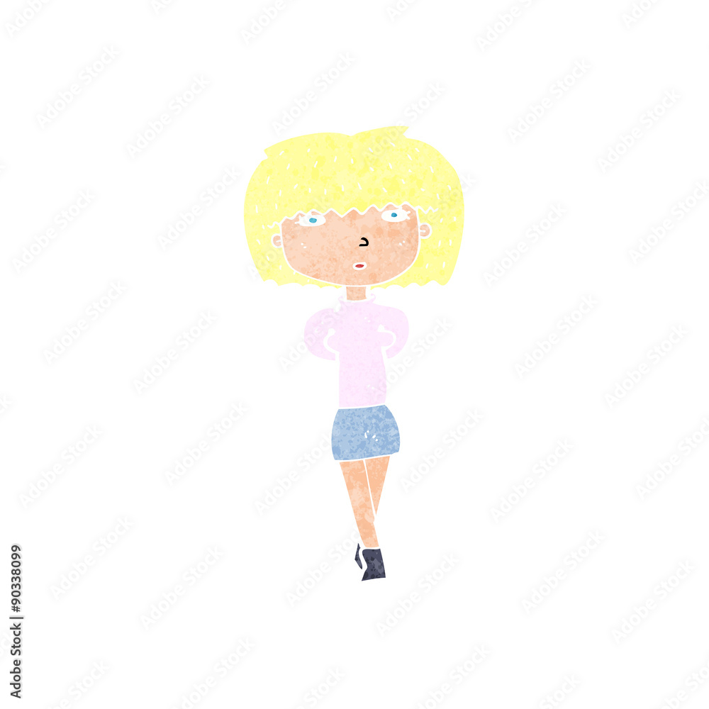 cartoon shy woman cartoon shy woman
