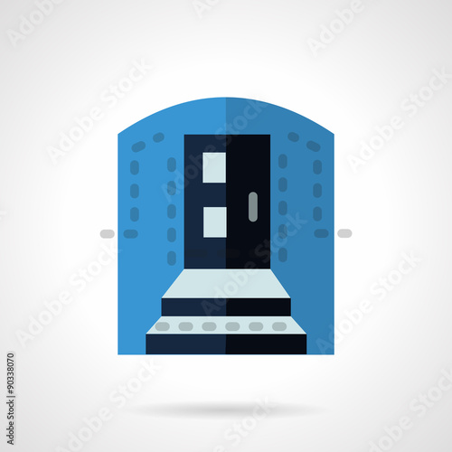 Blue color entrance flat vector icon