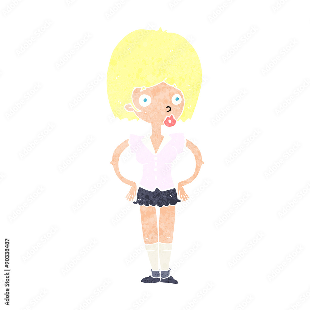 cartoon woman with hands on hips cartoon woman with hands on hips