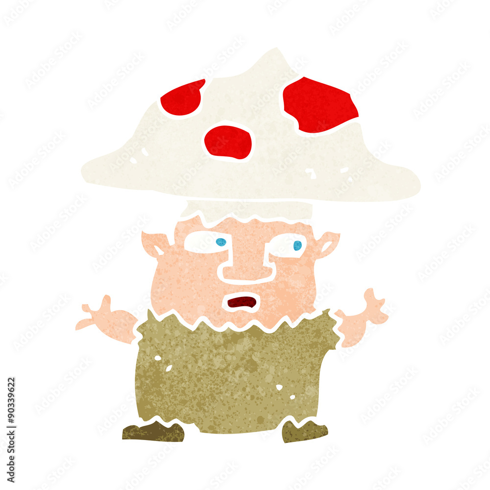 Naklejka premium cartoon little mushroom man