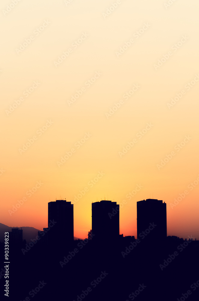 Sunset over the city Sunset over the city