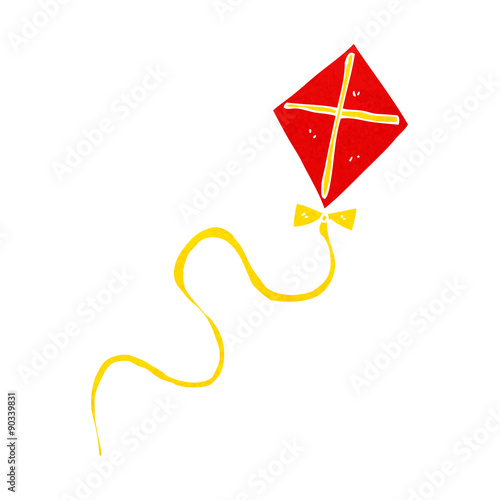 cartoon flying kite
