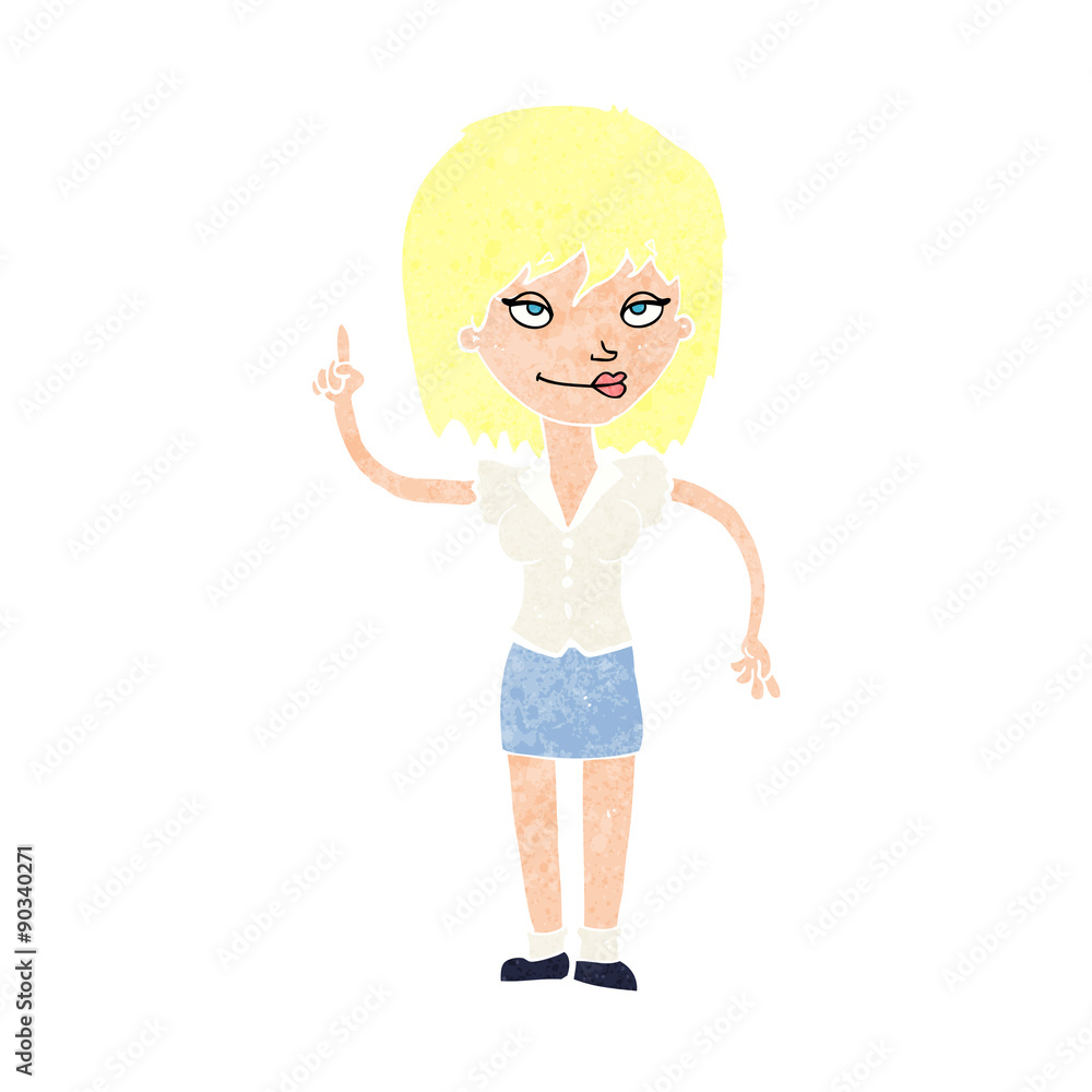 cartoon woman with idea cartoon woman with idea