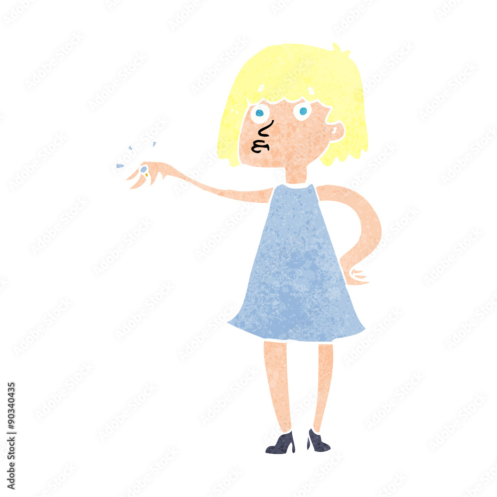 cartoon woman showing off engagement ring cartoon woman showing off engagement ring